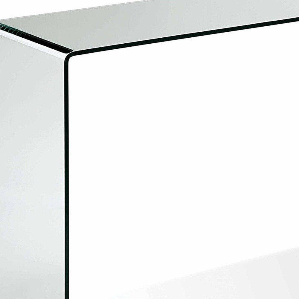 47" Clear Glass Block Console Table