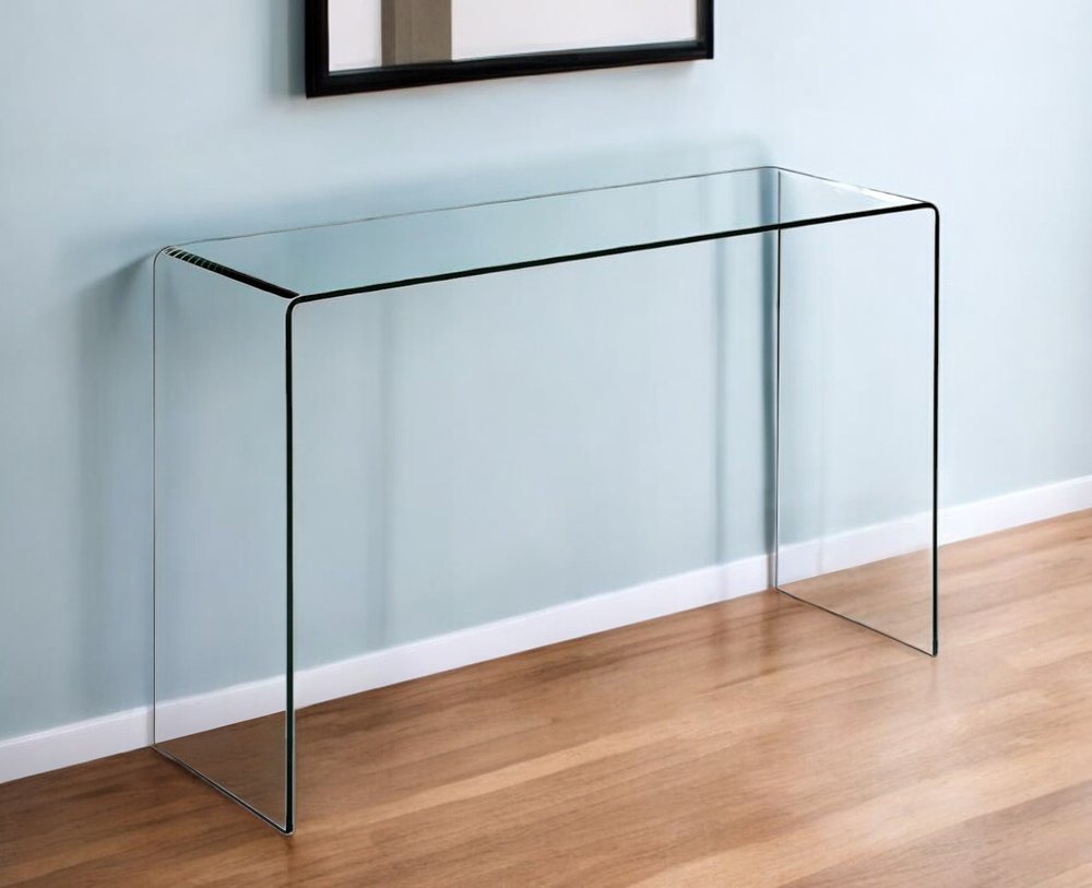 47" Clear Glass Block Console Table
