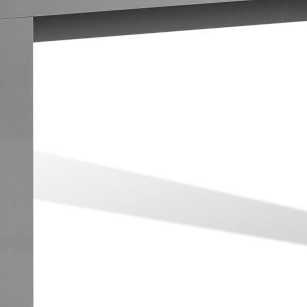 47" Gray Wood Block Console Table