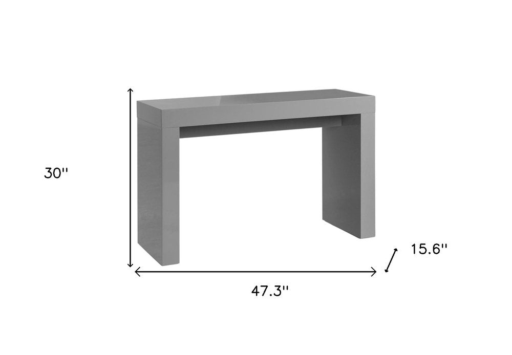 47" Gray Wood Block Console Table