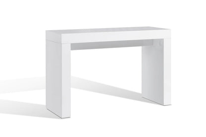 47" White Wood Block Console Table