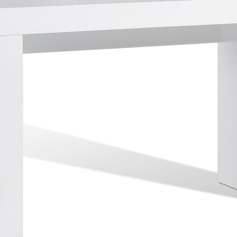 47" White Wood Block Console Table