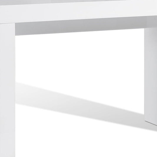 47" White Wood Block Console Table