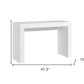 47" White Wood Block Console Table