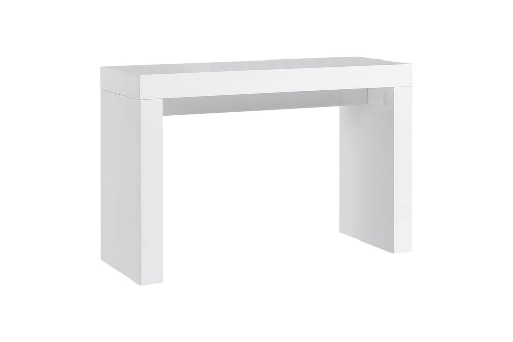 47" White Wood Block Console Table