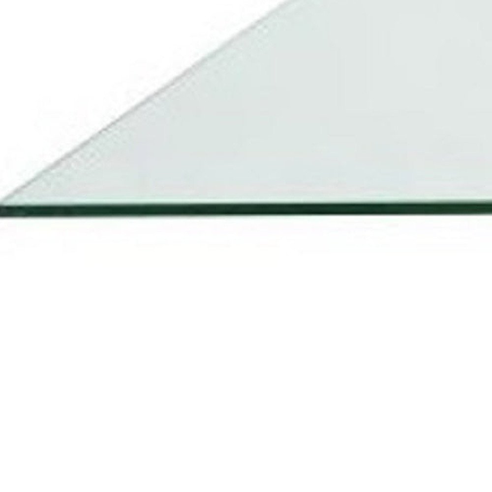 60" Clear and Gold Glass and Metal Cross Leg Base Square Dining Table