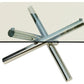 60" Clear and Silver Glass and Metal Cross Leg Base Square Dining Table