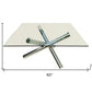 60" Clear and Silver Glass and Metal Cross Leg Base Square Dining Table
