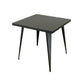32" Gray Steel and Metal Square Dining Table