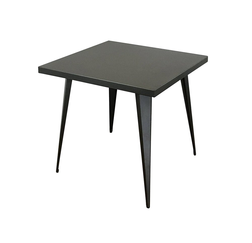 32" Gray Steel and Metal Square Dining Table