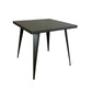 32" Gray Steel and Metal Square Dining Table