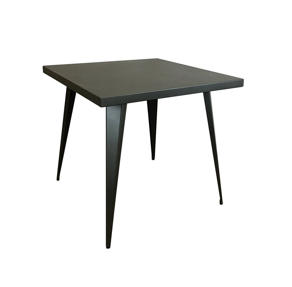 32" Gray Steel and Metal Square Dining Table