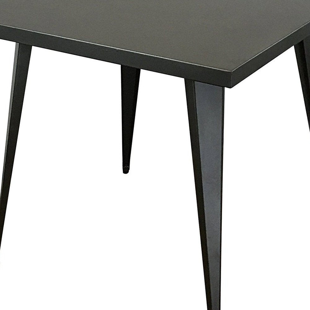 32" Gray Steel and Metal Square Dining Table