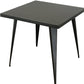 32" Gray Steel and Metal Square Dining Table