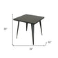 32" Gray Steel and Metal Square Dining Table