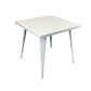 32" White Steel and Metal Square Dining Table
