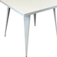 32" White Steel and Metal Square Dining Table