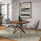 47" Brown and Gray Wood and Stainless Steel Cross Leg Base Round Top Dining Table