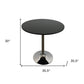 36" Black and Silver Wood and Metal Pedestal Base Round Top Dining Table
