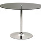 42" Clear and Silver Glass and Metal Pedestal Base Round Top Dining Table