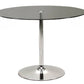 42" Clear and Silver Glass and Metal Pedestal Base Round Top Dining Table