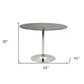 42" Clear and Silver Glass and Metal Pedestal Base Round Top Dining Table