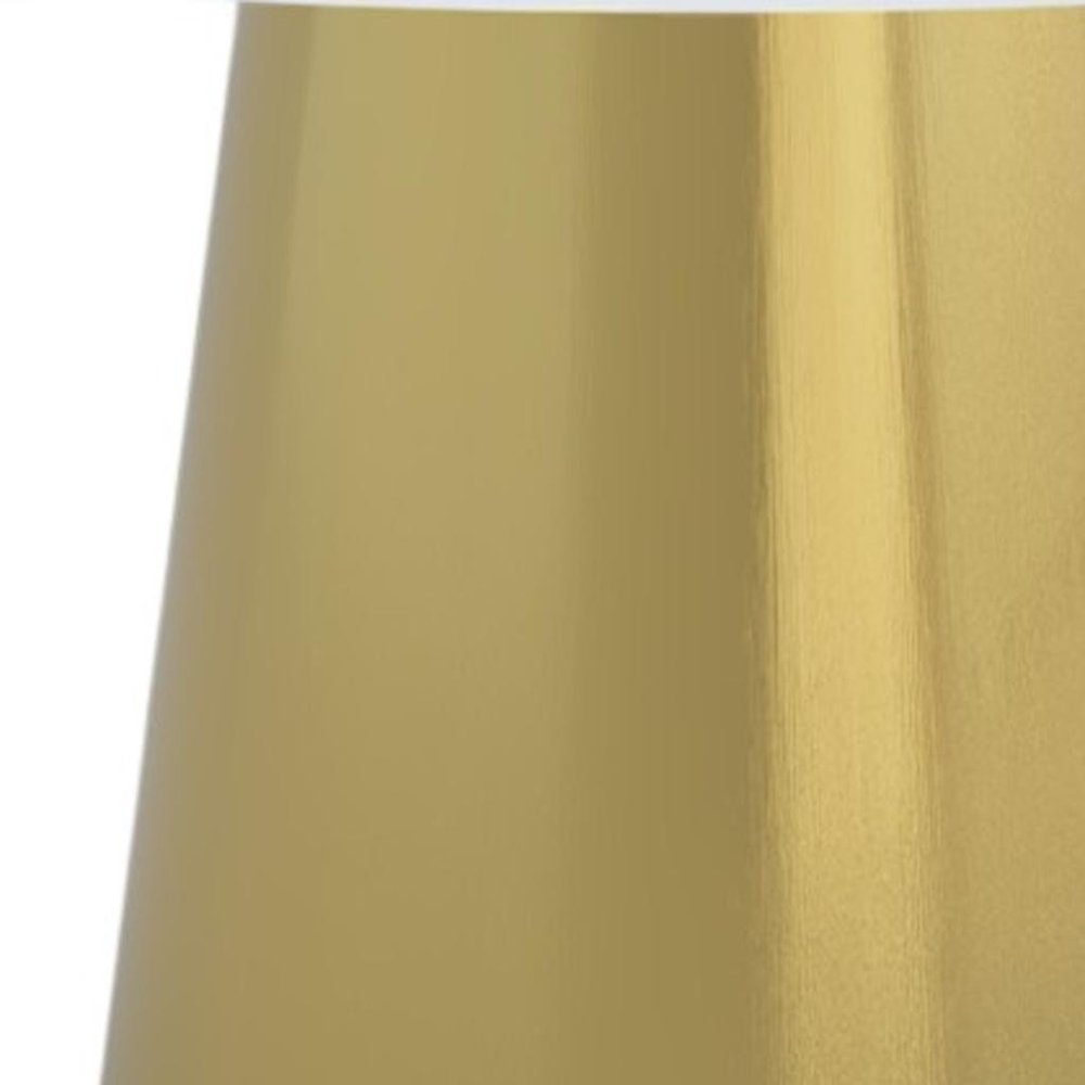 54" Gray White and Gold Marble and Metal Pedestal Base Round Top Dining Table