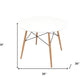 36" White and Natural Wood Round Top Dining Table