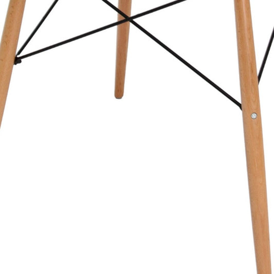 36" White and Natural Wood Round Top Dining Table