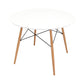 36" White and Natural Wood Round Top Dining Table