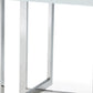 59" White and Silver Wood and Metal Pedestal Base Square Dining Table