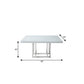 59" White and Silver Wood and Metal Pedestal Base Square Dining Table