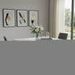 59" White and Silver Wood and Metal Pedestal Base Square Dining Table