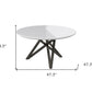 47" White and Gray Wood and Stainless Steel Cross Leg Base Round Top Dining Table