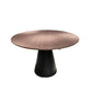 48" Brown and Black Wood and Metal Pedestal Base Round Top Dining Table