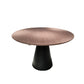 48" Brown and Black Wood and Metal Pedestal Base Round Top Dining Table