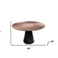 48" Brown and Black Wood and Metal Pedestal Base Round Top Dining Table