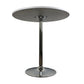 36" Black and Silver Wood and Metal Pedestal Base Round Top Dining Table