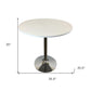 36" Black and Silver Wood and Metal Pedestal Base Round Top Dining Table