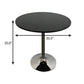 36" Black and Silver Wood and Metal Pedestal Base Round Top Dining Table