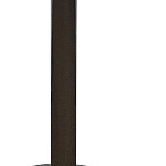 36" White and Silver Wood and Metal Pedestal Base Round Top Dining Table