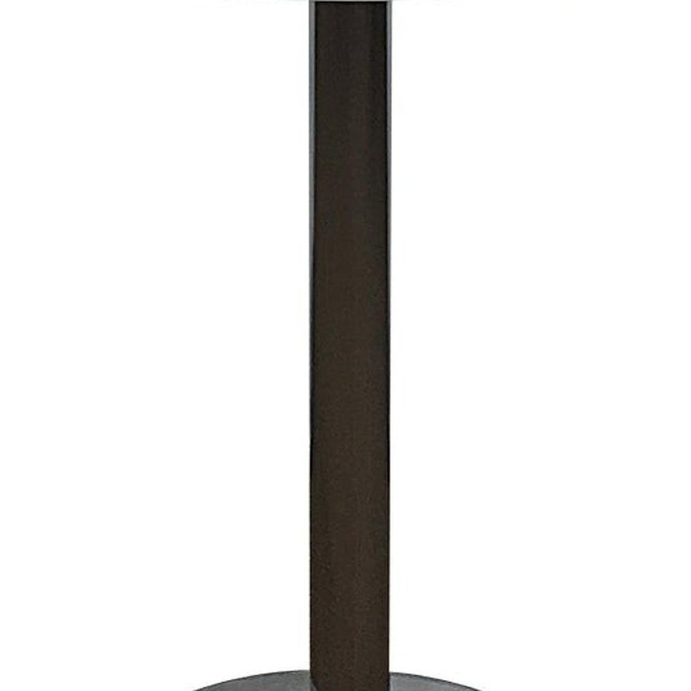 36" White and Silver Wood and Metal Pedestal Base Round Top Dining Table