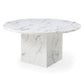 60" Gray and White Marble Pedestal Base Round Top Dining Table
