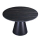47" Black Ceramic and Metal Pedestal Base Round Top Dining Table