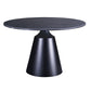 47" Black Ceramic and Metal Pedestal Base Round Top Dining Table