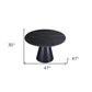 47" Black Ceramic and Metal Pedestal Base Round Top Dining Table
