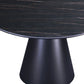 47" Black Ceramic and Metal Pedestal Base Round Top Dining Table