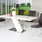 63" White and Silver Wood and Metal Pedestal Base Dining Table