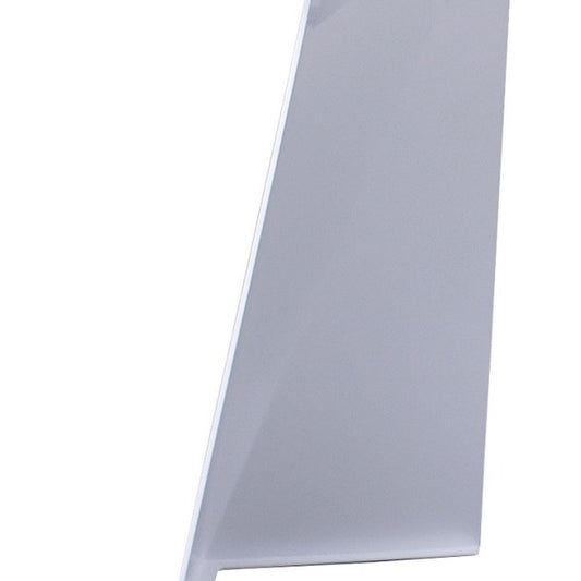 63" White Ceramic and Metal Self-Storing Leaf Pedestal Base Extendable Dining Table