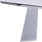 63" White Ceramic and Metal Self-Storing Leaf Pedestal Base Extendable Dining Table